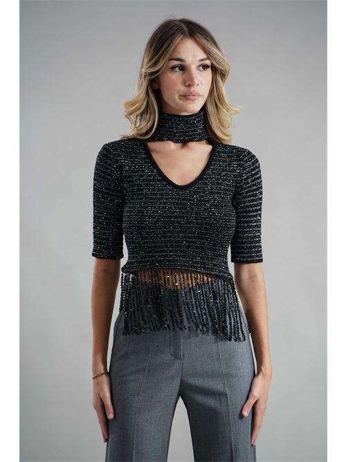 Maglia con frange Simona Corsellini | A25CEMGO5001NERO